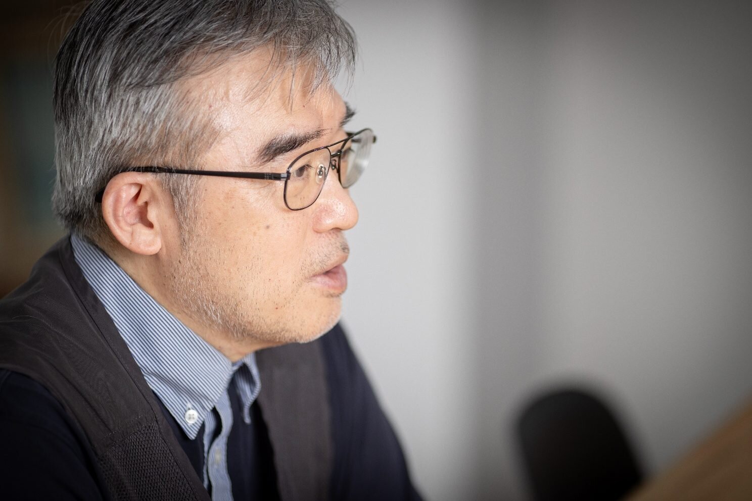 田中春秋先生のインタビュー写真